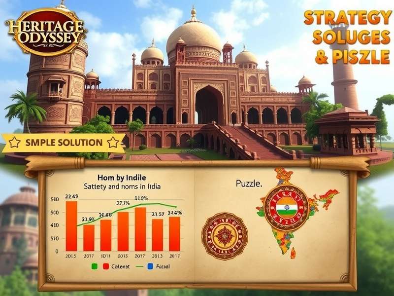 Heritage Odyssey gameplay screenshot showing historical Indian architecture